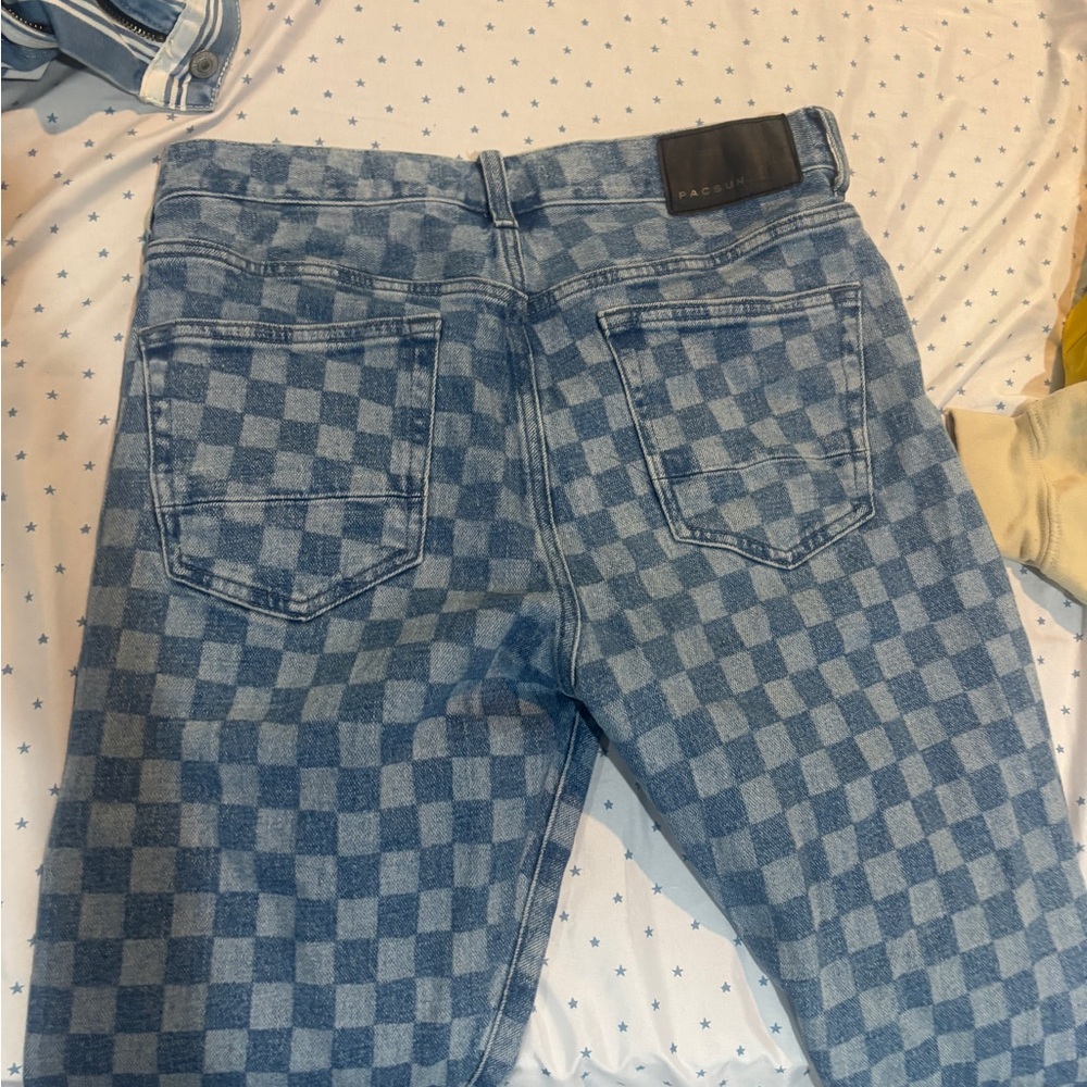 Checkered Blue Jeans